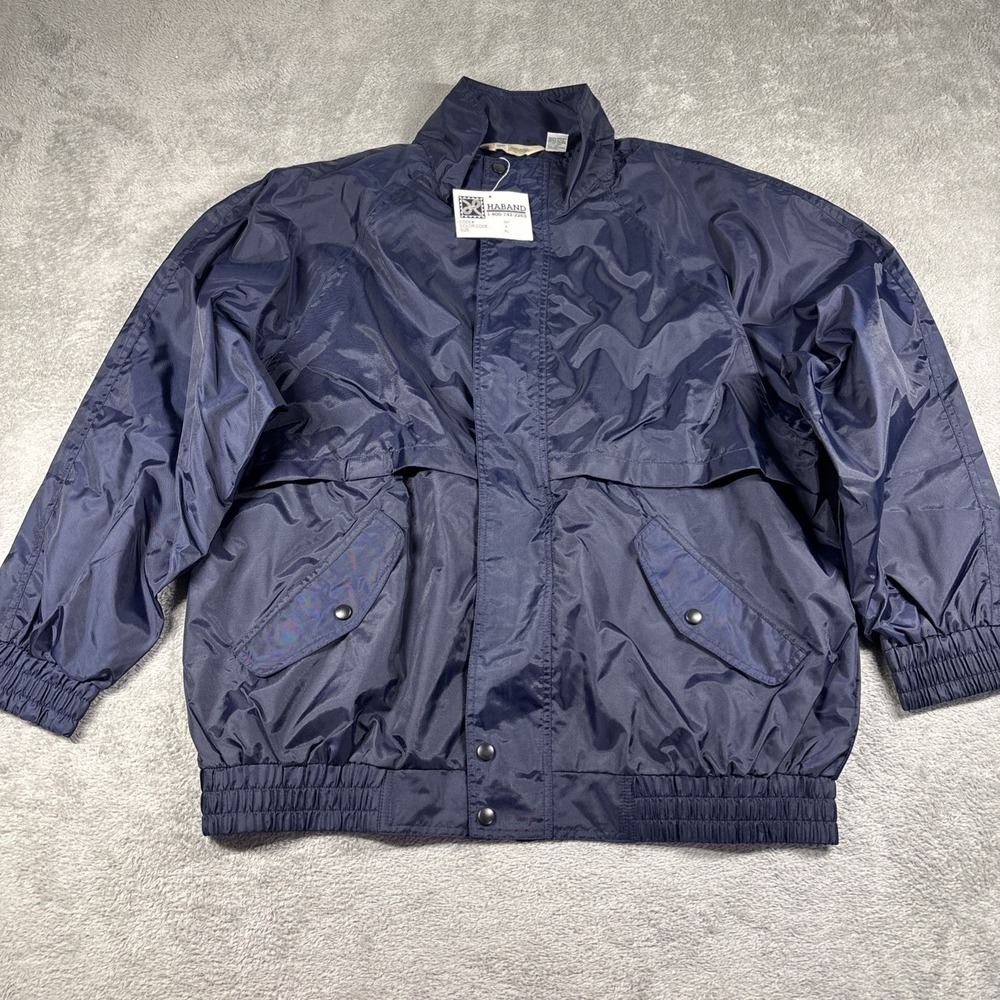 Haband Men's Windbreaker Rain Jacket Navy‎ Size XL NWT